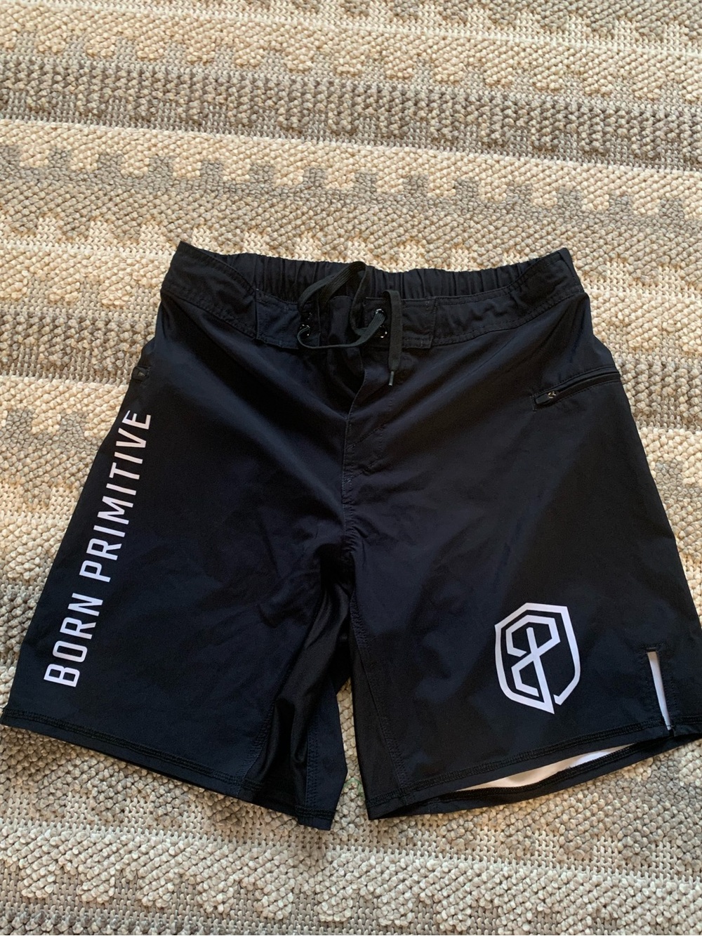 Born Primitive Black Performance Training Shorts with White Logos